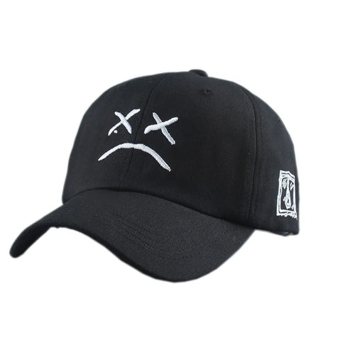 Sad Face Embroidered Cotton Dad Hat
