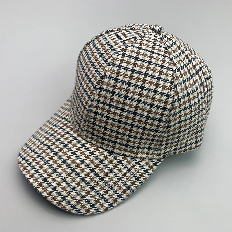 Retro British Houndstooth Classic Baseball Cap