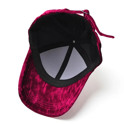 Gold Velvet Baseball Cap