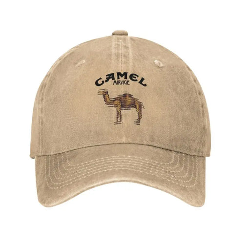 Camel Mirage Distressed Washed Baseball Cap