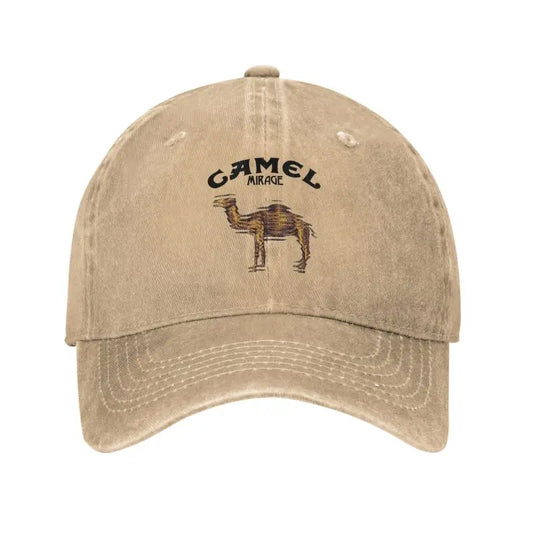 Camel Mirage Distressed Washed Baseball Cap