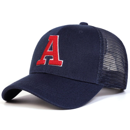 Unisex A Letter Embroidery Baseball Net Caps