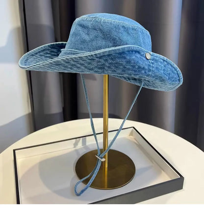 Unisex Vintage Washed Denim Bucket Hat