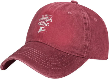 Casual Cotton "Retirement Plan" Skiing Baseball Cap