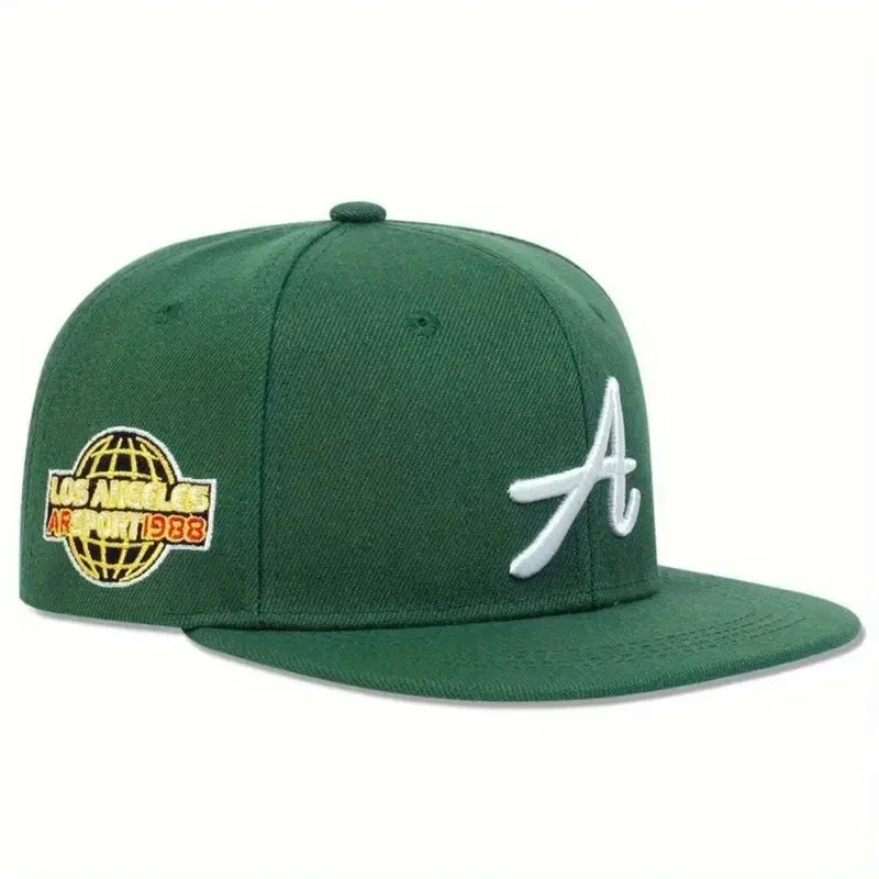 Letter A Flat Brim Embroidery Baseball Cap