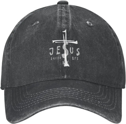 Jesus Saved My Life Cross Christian Baseball Cap