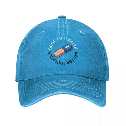 Akira Curious Pill Vintage Denim Baseball Cap
