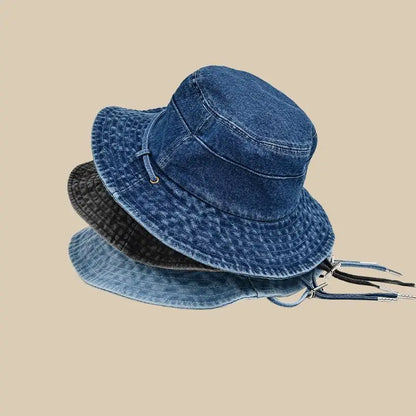 Retro Washed Denim Bucket Hat
