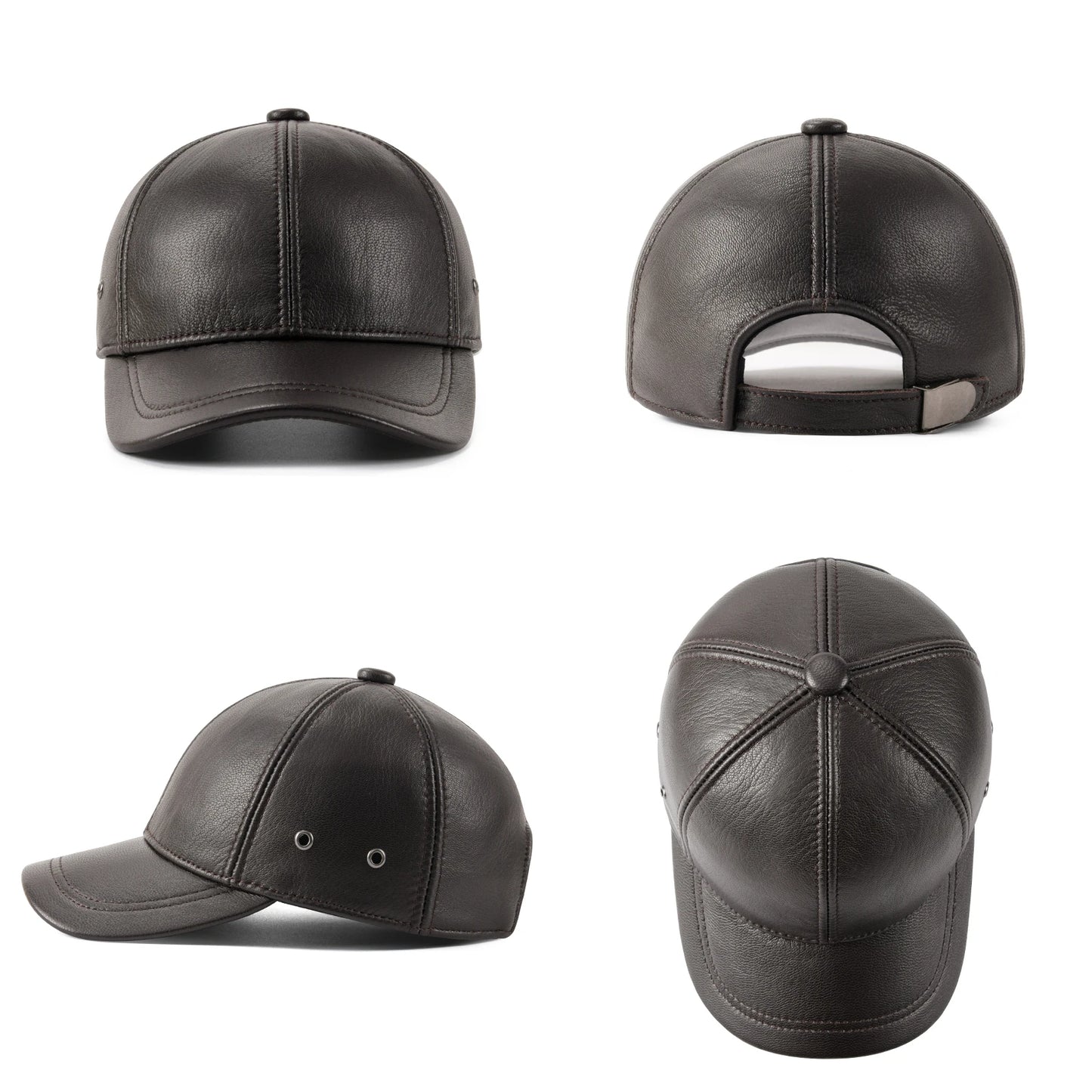 Unisex Genuine Leather Baseball Cap