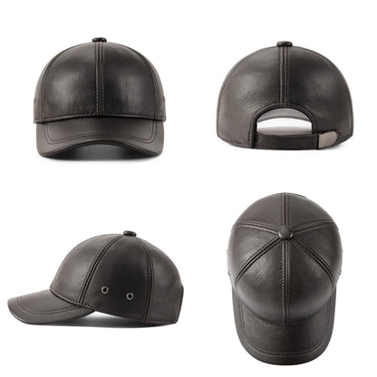 Unisex Genuine Leather Baseball Cap