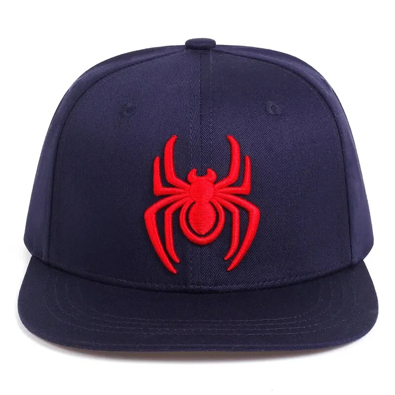 Spider Embroidery Unisex Street Snapback Cap