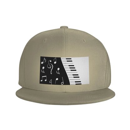 Abstract Piano Keys Musical Notes Snapback Cap