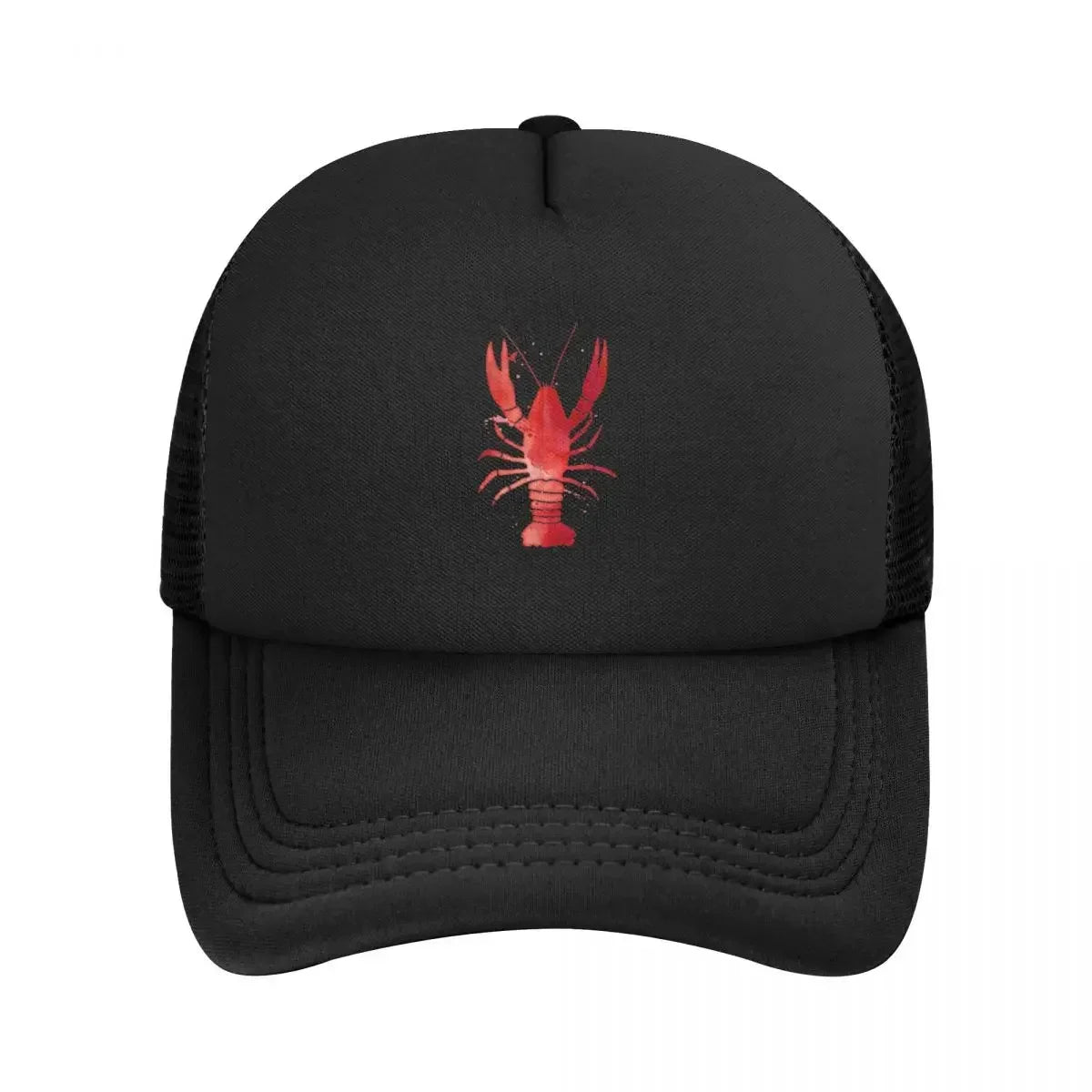 Watercolor Red Lobster Mesh Snapback Baseball Cap