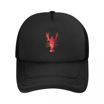 Watercolor Red Lobster Mesh Snapback Baseball Cap