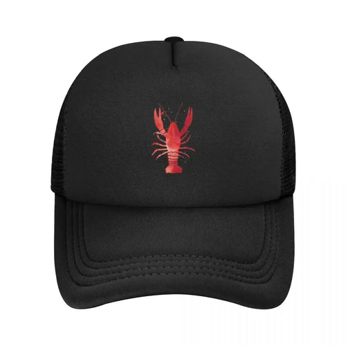 Watercolor Red Lobster Mesh Snapback Baseball Cap