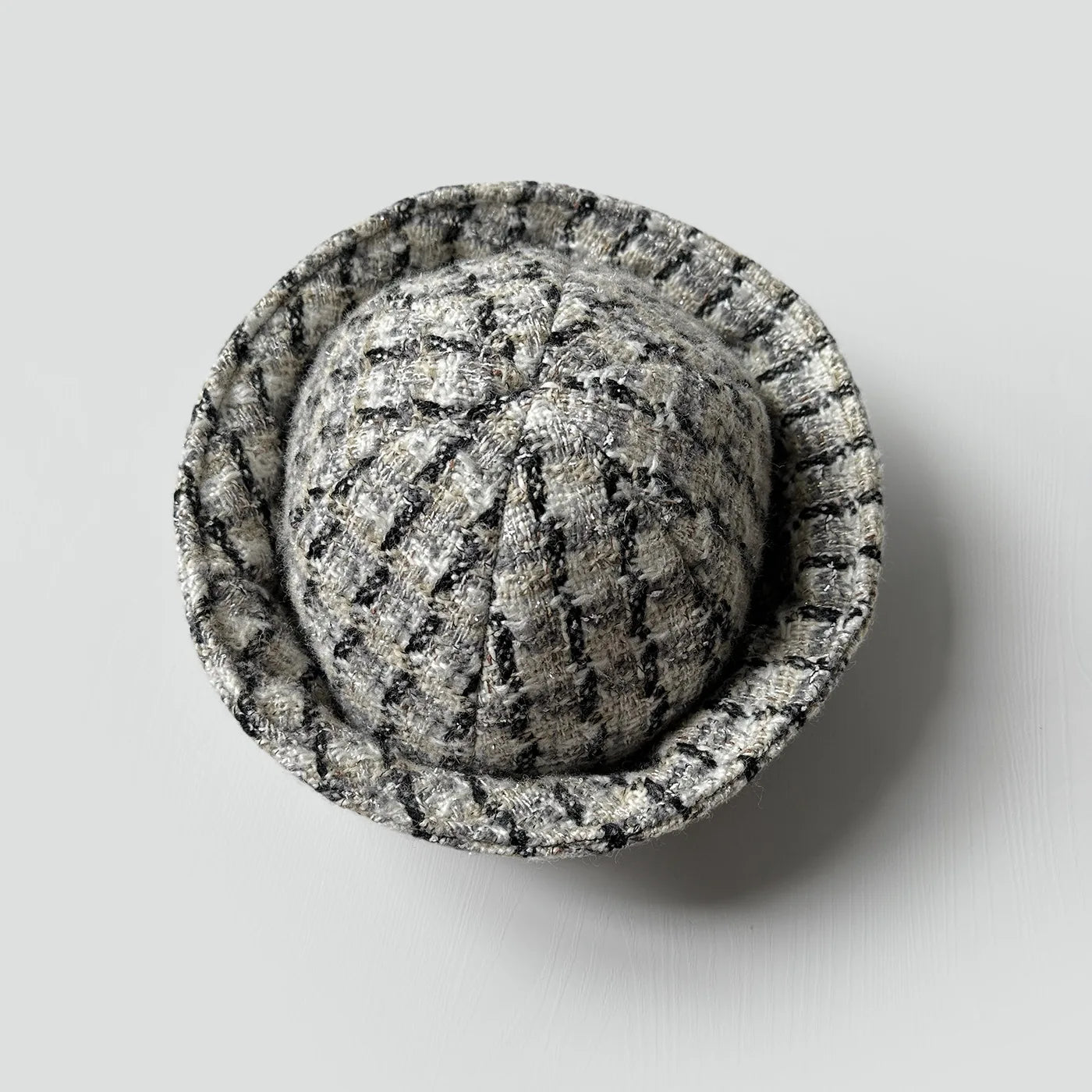 Plaid Turned-Brim Bucket Hat
