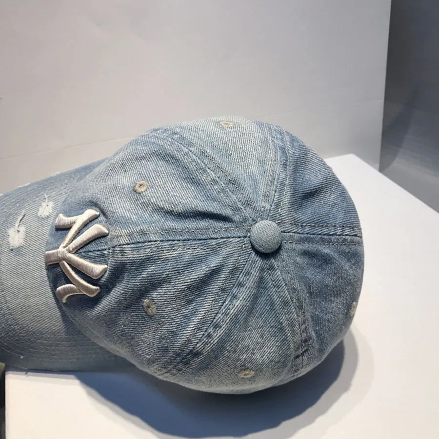 Unisex Letter Embroidery Washed Cowboy Baseball Caps