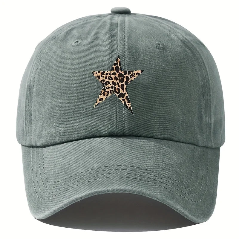 Leopard Star Retro Print Baseball Cap