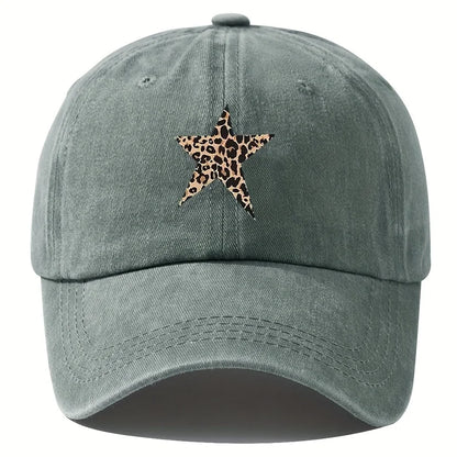 Leopard Star Retro Print Baseball Cap
