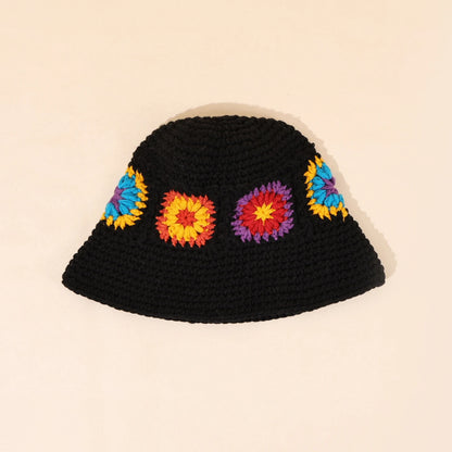 Retro Hollow Flower Knit Bucket Hat
