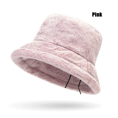 Leopard Print Plush Winter Bucket Hat
