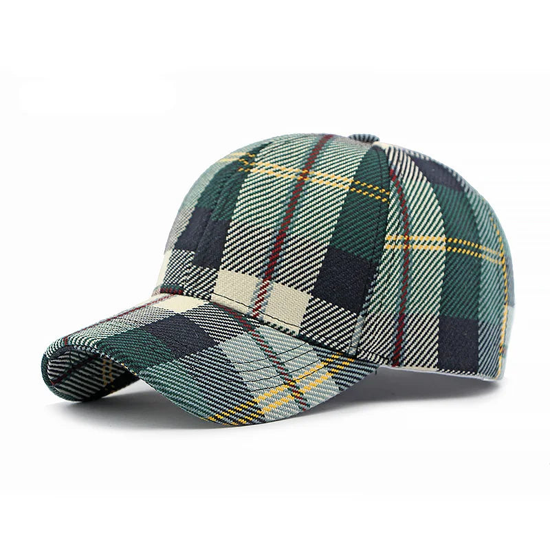 Classic Houndstooth Vintage Plaid Baseball Cap