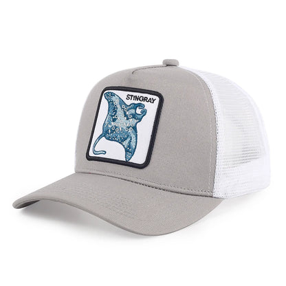 Color Block Cartoon Marine Animal Snapback Cap