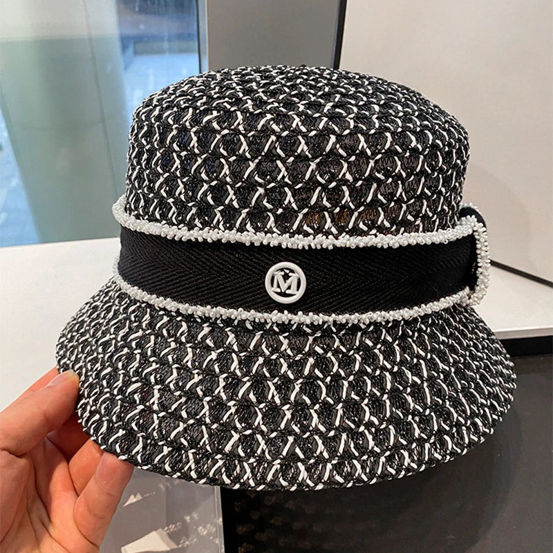 Korean Breathable Hollow Diamond Bucket Hat