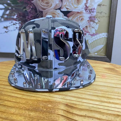 Unisex Heavy Letter Sequin Hip-Hop Cap