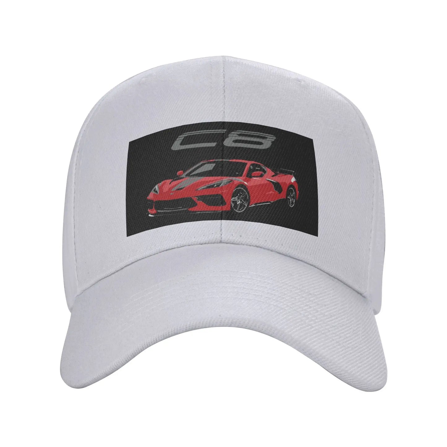 Red Chevy Corvette C8 Baseball Cap