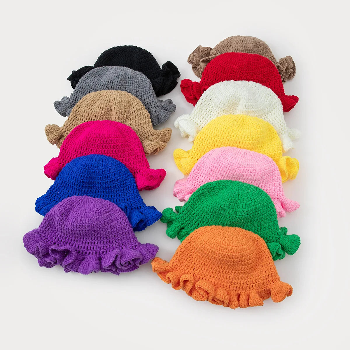 Handmade Crocheted Ruffled Bamboo Fisherman Bucket Hat