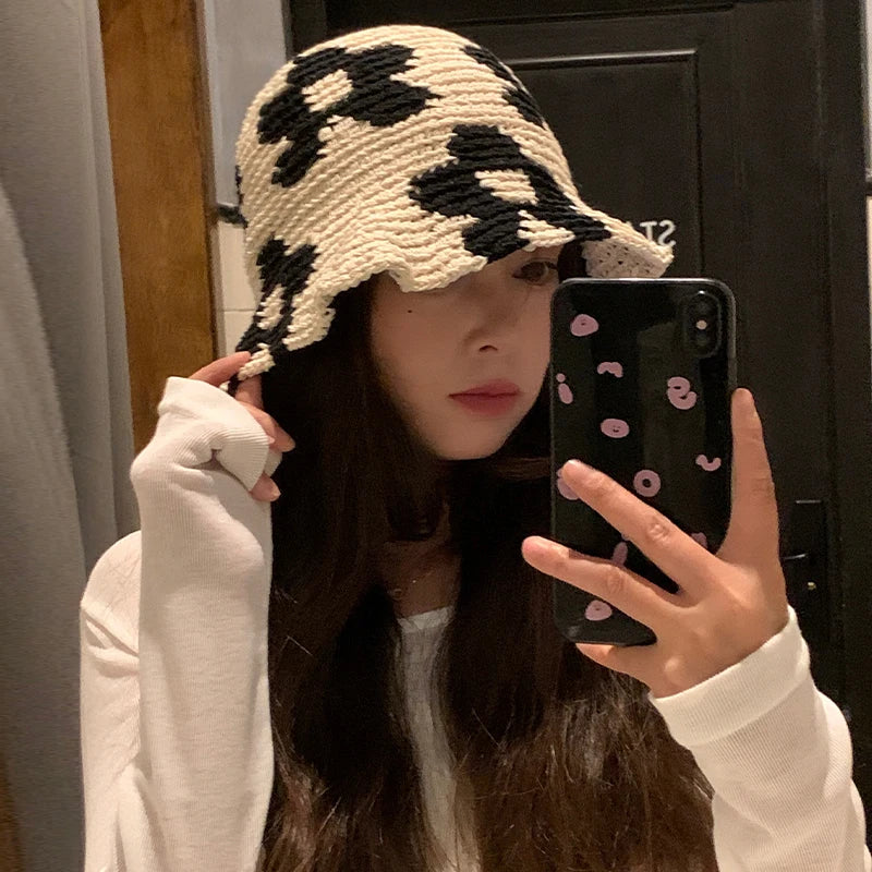 Cute Flower Crochet Sun Bucket Hat