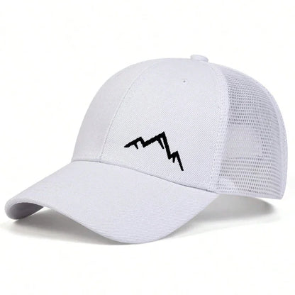 Unisex Mountain Range Embroidery Baseball Net Caps