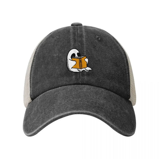 Booooks Halloween Ghost Cowboy Vintage Mesh Baseball Cap