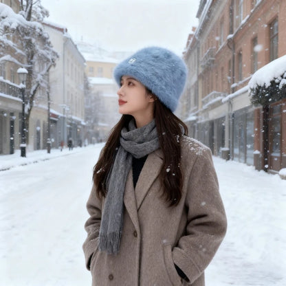Cute Fleece Solid Color Winter Bucket Hat