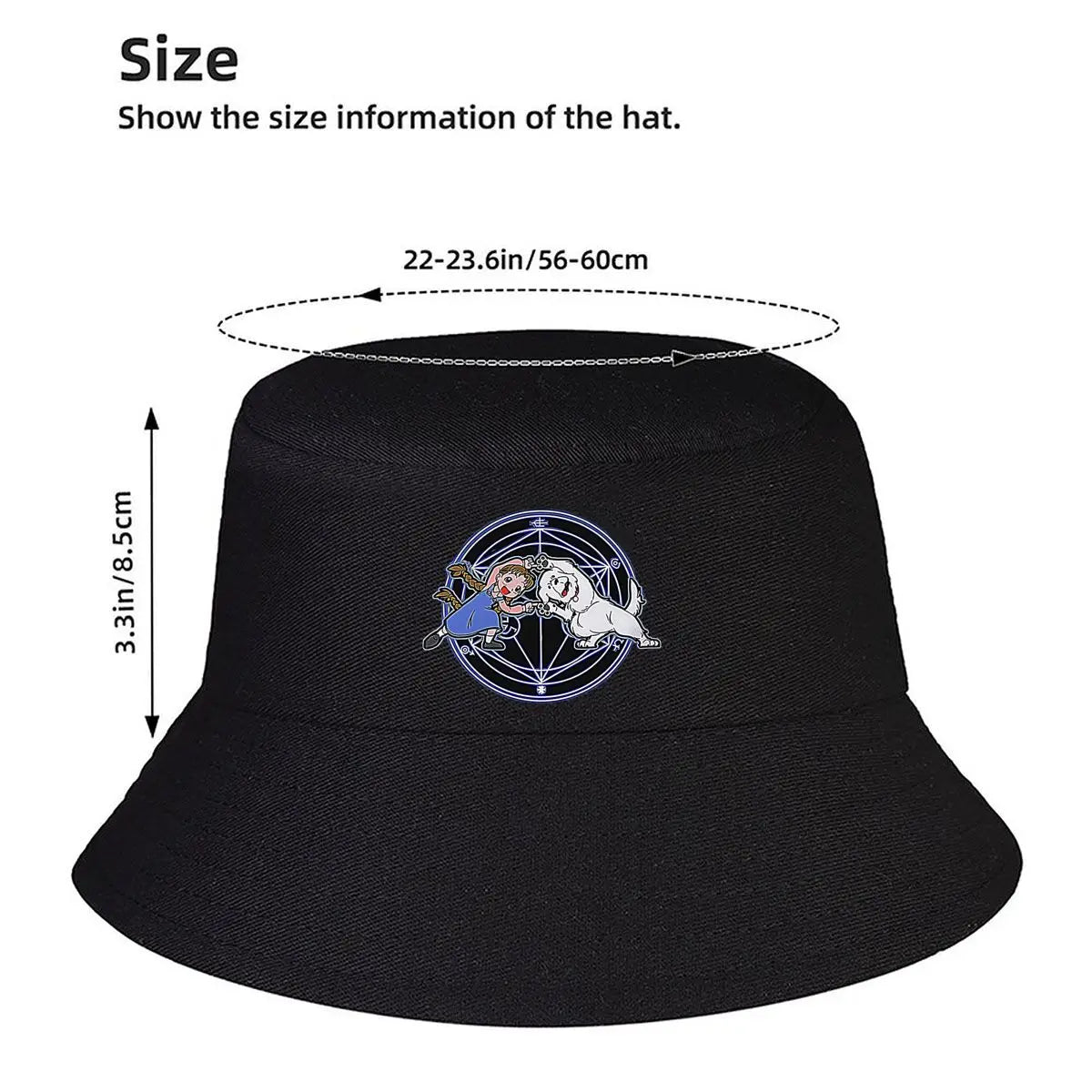 Whimsical Kid Pup Mystical Circle Graphic Bucket Hat