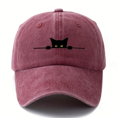 Retro Cartoon Cat Printed Adjustable Baseball Cap
