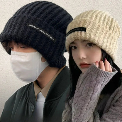 Solid Color Cute Knit Winter Bucket Hat