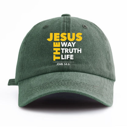 Jesus Cross Print Washed Classic Baseball Cap