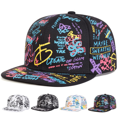 Colorful Letter Graffiti Hip Hop Snapback Cap