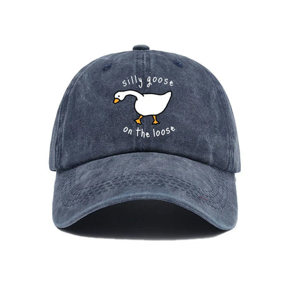 Big Goose Print Soft Top Baseball Cap