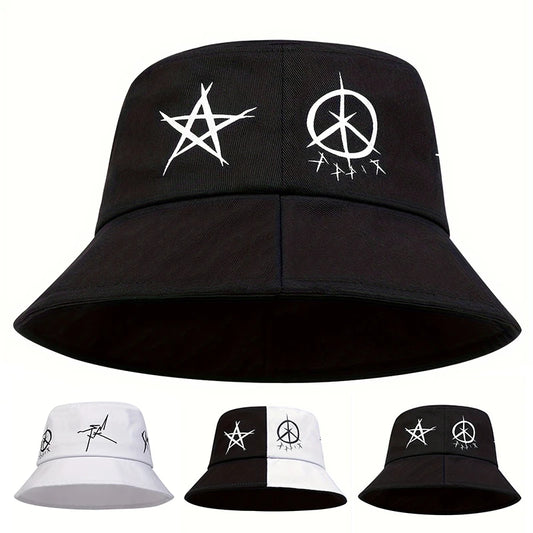 Eyes Graffiti Printed Fisherman Hat Outdoor Fishing Sun Hat