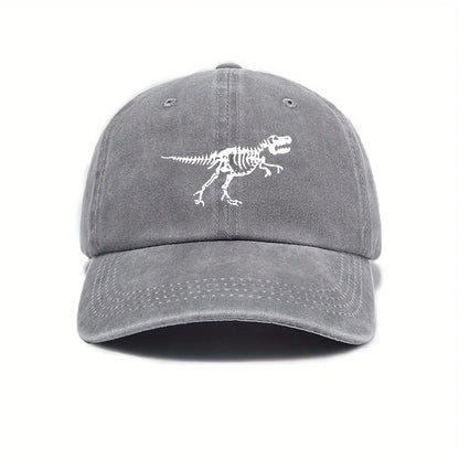 Dinosaur Skeleton Print Casual Street Baseball Cap