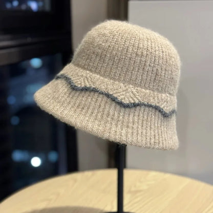 Wool Knitted Warm Autumn Winter Bucket Hat