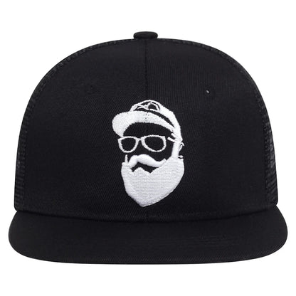 Uncle Beard Embroidery Hip Hop Mesh Snapback Cap