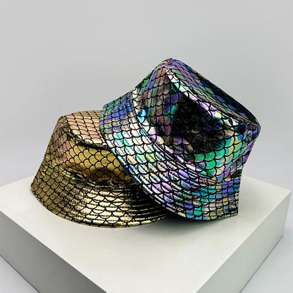 Shiny PU Leather Colorful Bucket Hats