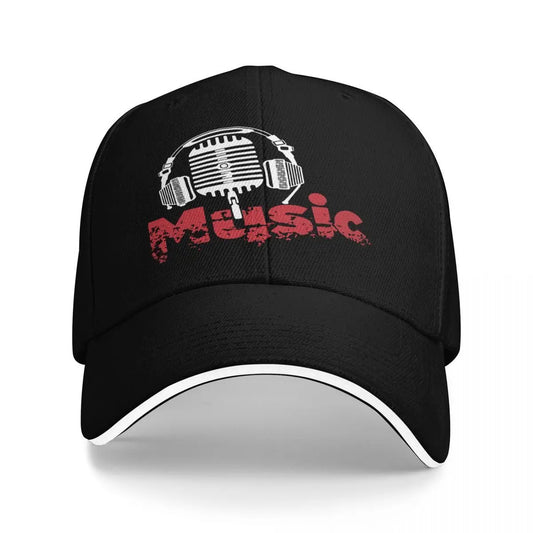 Vintage Music Print Baseball Cap