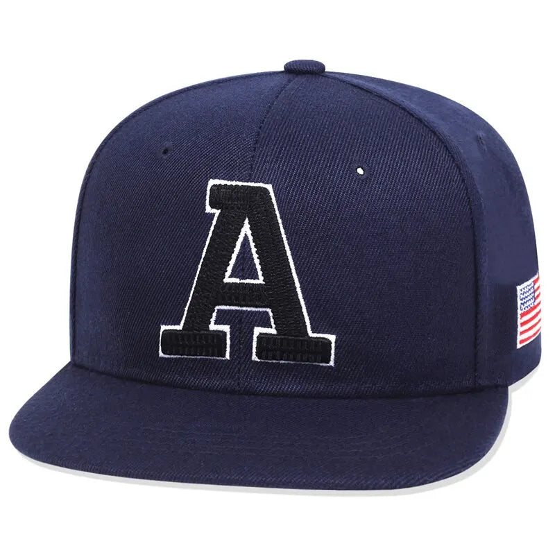 Unisex Simple Letter A Embroidery Snapback Cap