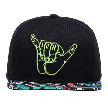 Unisex Green Fingers 6 Embroidery Hip-hop Hats
