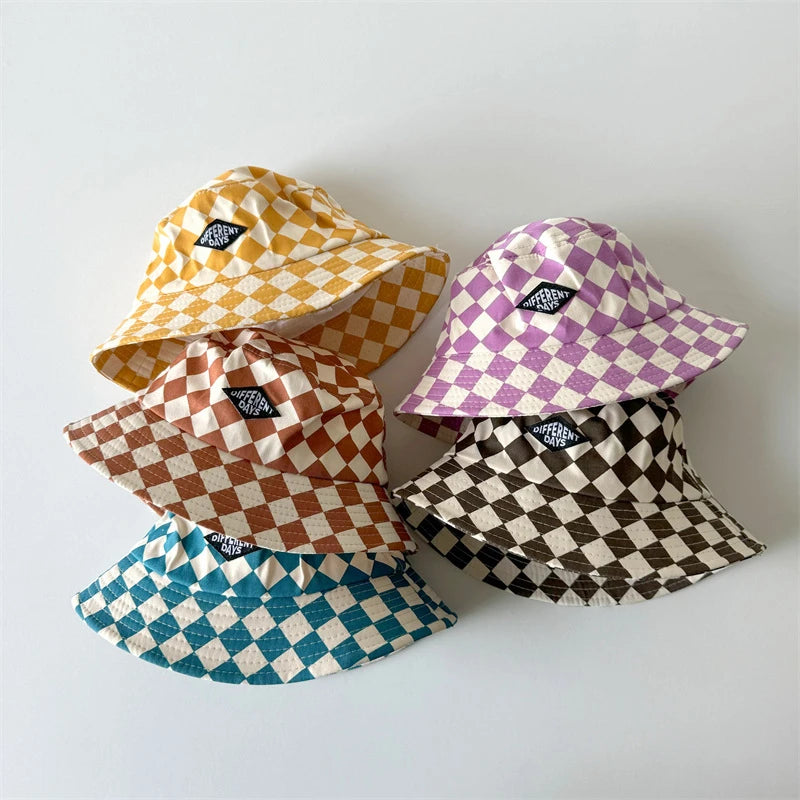 Checkerboard Plaid Kids Bucket Hat